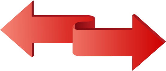 Red Down Arrow Clip Art Download - Two Way Arrows Png (569x245)