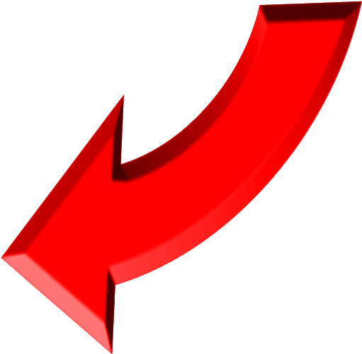 Here Clipart Arrow - Down Left Red Arrow (521x514)