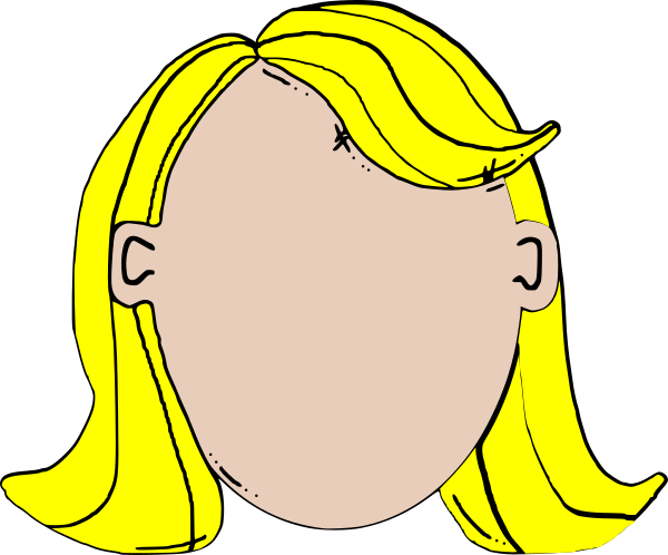 Gray Hair Clip Art At Clker - Cartoon Girl With Blonde Hair (600x498)