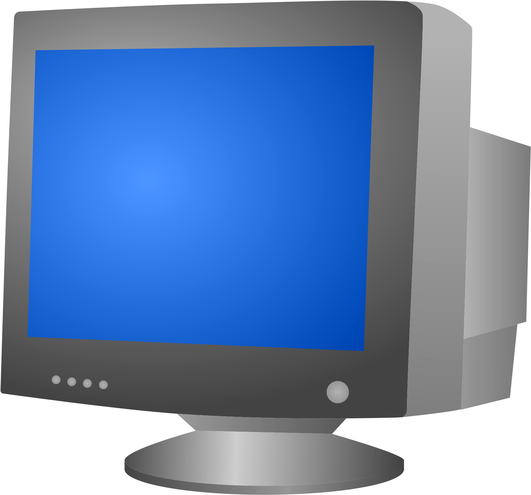 Computer Crt Monitor Vector Clipart Image Free Stock - Cathode Ray Tube (2400x2278)