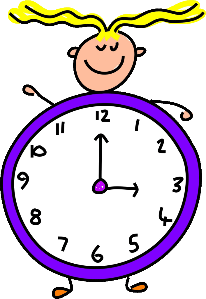 Agenda Clipart - Kindergarten Clock (707x1023)