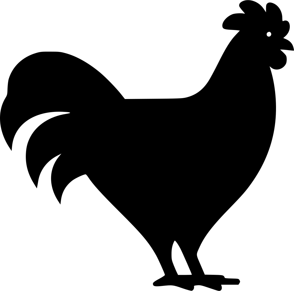 Chicken Clipart Black And White 1 Glass Clip Chicken - Icon Ayam Png (980x970)
