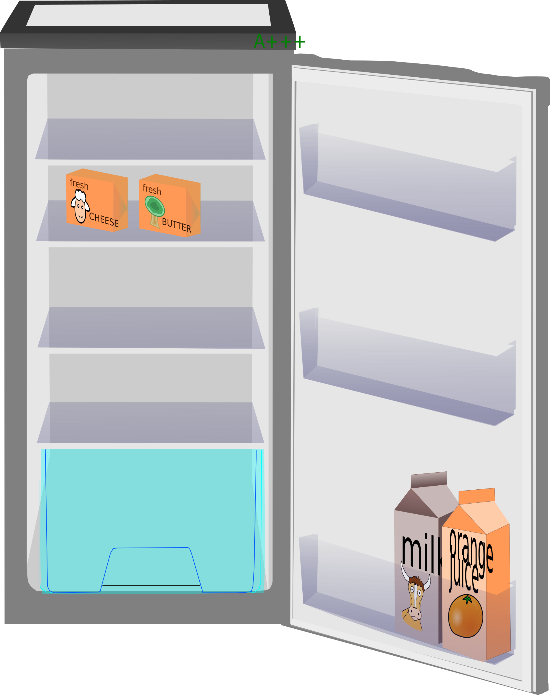 Refrigerator Clipart Closed - Fridge Clipart Png (1901x2400)
