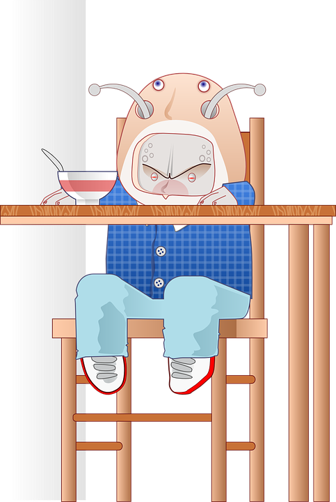 Family Eating Clipart 21, Buy Clip Art - Bebe En Silla De Comer Dibujo (483x720)