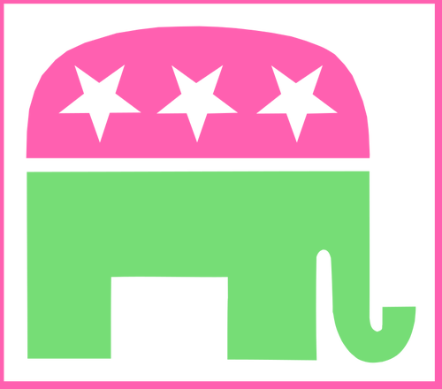 Gajah Transparan - Lilly Pulitzer Republican Elephant (500x440)
