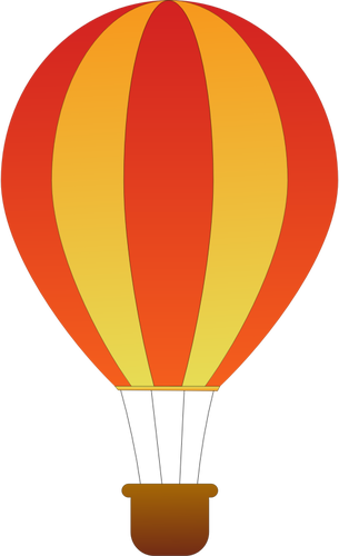 Garis Vertikal Merah Dan Kuning Ilustrasi Vektor Balon - Hot Air Balloon Clip Art Png (305x500)