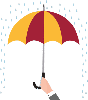 Illustration Of Staying Dry Under An Umbrella - Umbrella (450x378)