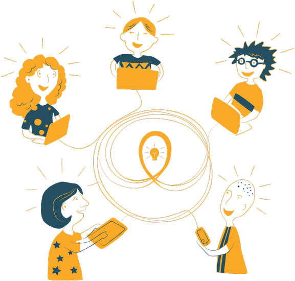 Illustration Showing People Collaborating With Loomio - Group Decision Making Png (600x600)