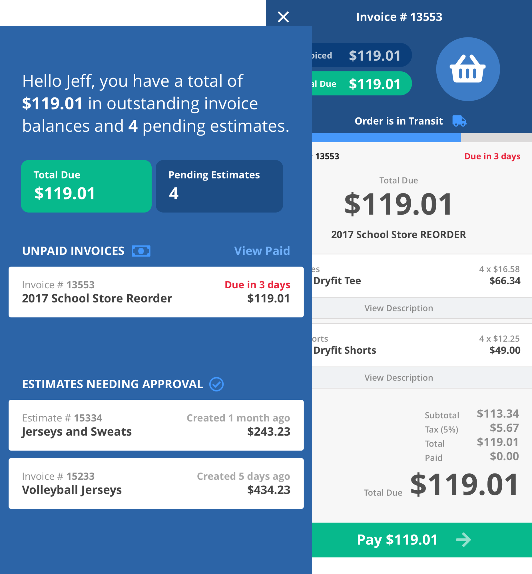 Mobile Invoicing Dashboard For Clients - Designer (2880x2048)