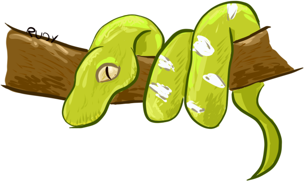 Emerald Tree Boa By Catfoodz - Cartoon (661x630)