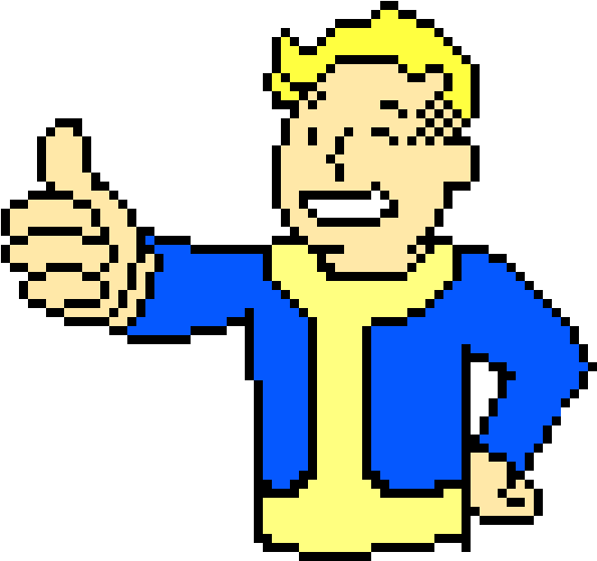 Vault Boy Fallout - Vault Boy Pixel Art (850x720)