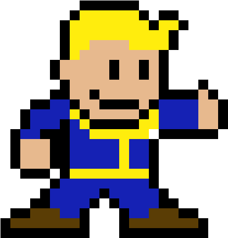 Vault Boy, Fallout 4 By Valerianvogue - Vault Boy Pixel Art (640x640)