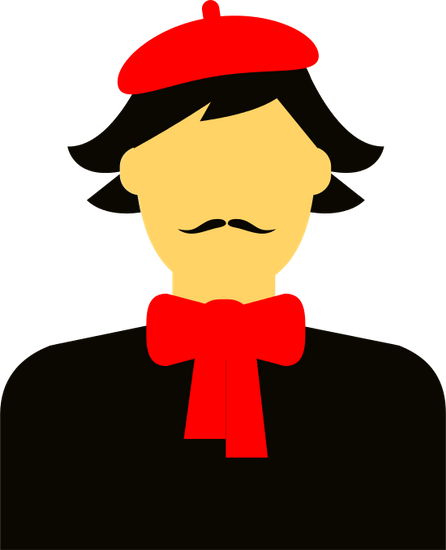 French Man Icon Art - Illustration (446x550)