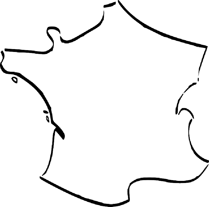 France, Country, French, Outline, Map, Cart - France Map Clipart (800x793)