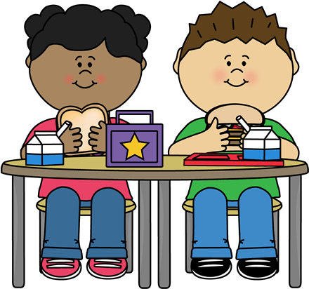 Lunchroom Clipart - Kids Eating Clipart (450x419)