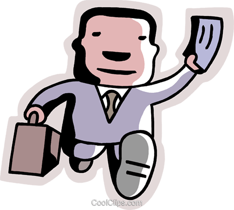 Homem Correndo Com Maleta E Bilhete Livre De Direitos - Homem Correndo Com Maleta E Bilhete Livre De Direitos (480x430)
