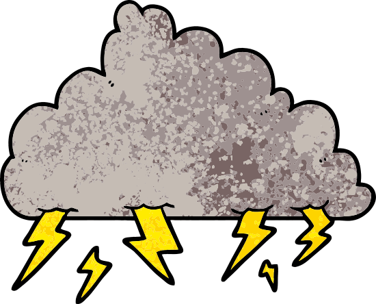 Cartoon Thundercloud Vector Illustration - Cartoon Storm (550x444)