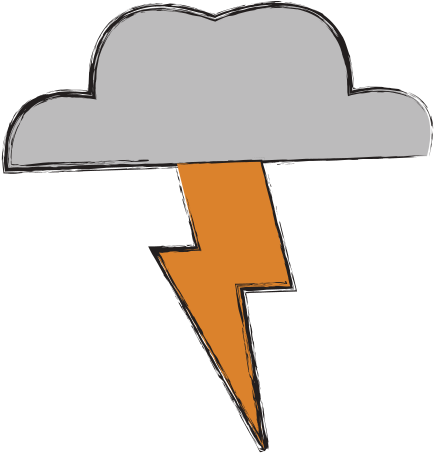 Thunderclouds And Lightning - Drawing (550x550)