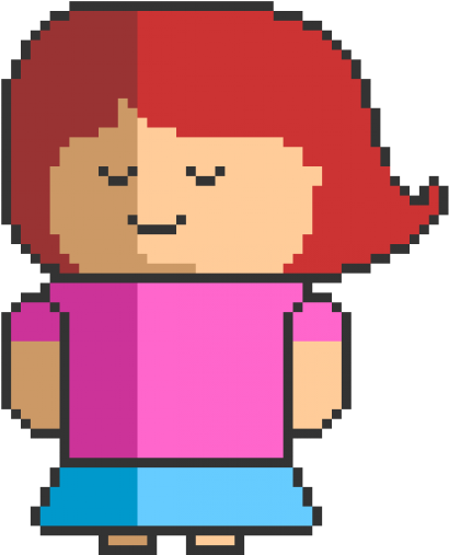 Woman In Pink Pixel Art - Electric Sheep (568x568)