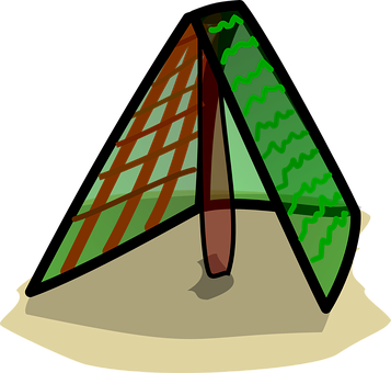 Building, House, Home, Green, Tent - Clip Art Den (357x340)