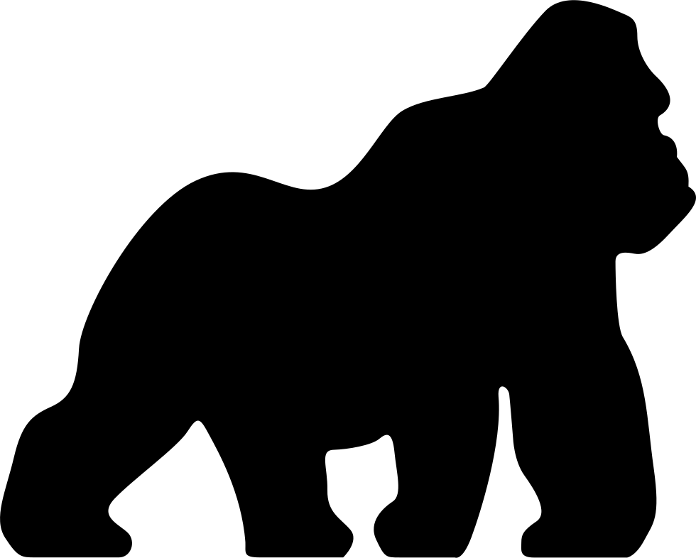 Silverback Clipart - Gorilla Silhouette Png (980x786)