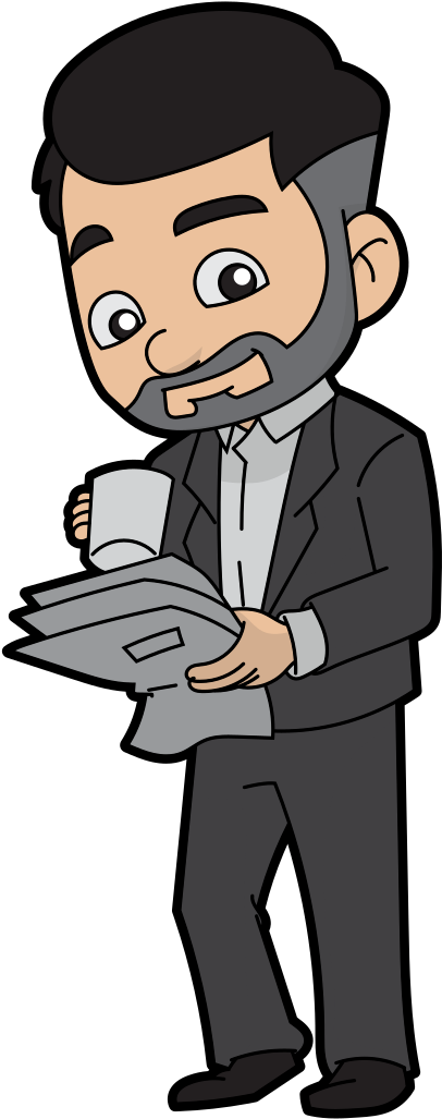Cartoon Businessman Drinking Coffee - Drinking Coffee Cartoon (816x1100)