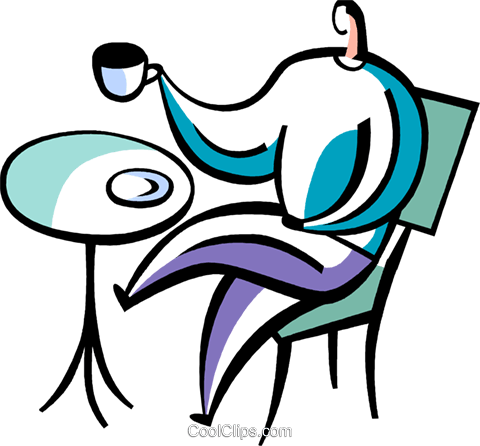 Man Having Coffee Royalty Free Vector Clip Art Illustration - Man Having Coffee Royalty Free Vector Clip Art Illustration (480x446)
