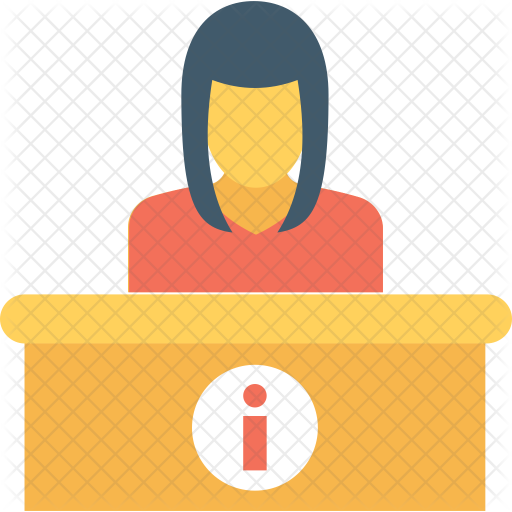 Front Desk, Help Desk, Information Counter, Information - Information Desk Svg (512x512)