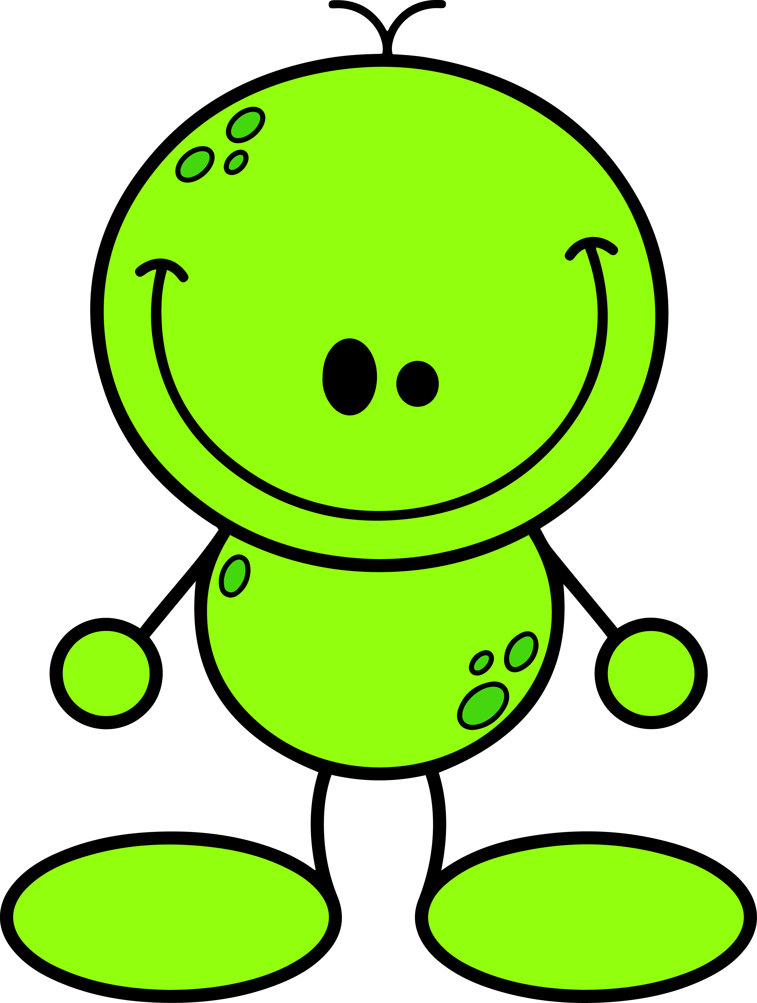 Clip Art - Alien Clip Art Coloured (3131x4146)