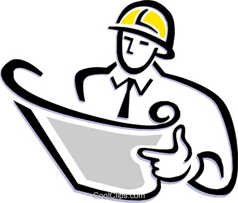 Contractor Reading Plans Royalty Free Vector Clip Art - General Contractor (480x410)