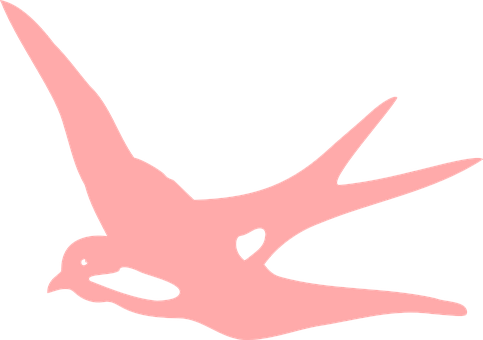 Swallow, Bird, Flying, Fly, Pink - Pink Birds Png (483x340)