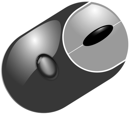 Photorealistic Grayscale Computer Mouse Vector Clip - Cartoon Computer Mouse (500x438)