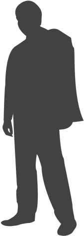 Lazy Businessman Standing Silhouette - Sleepy Office Men Silhouette (512x512)