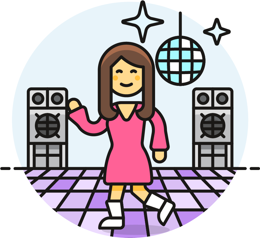 26 Retro Dance Female Asian - Cartoon (1025x1148)