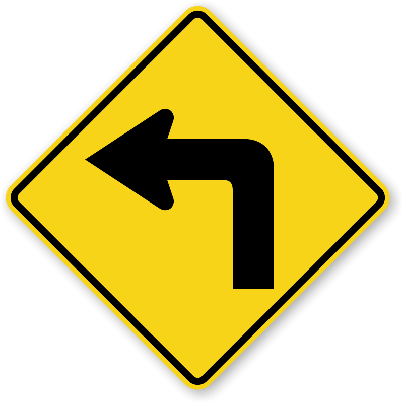 Left Turn Symbol - Left Turn Traffic Sign (800x800)