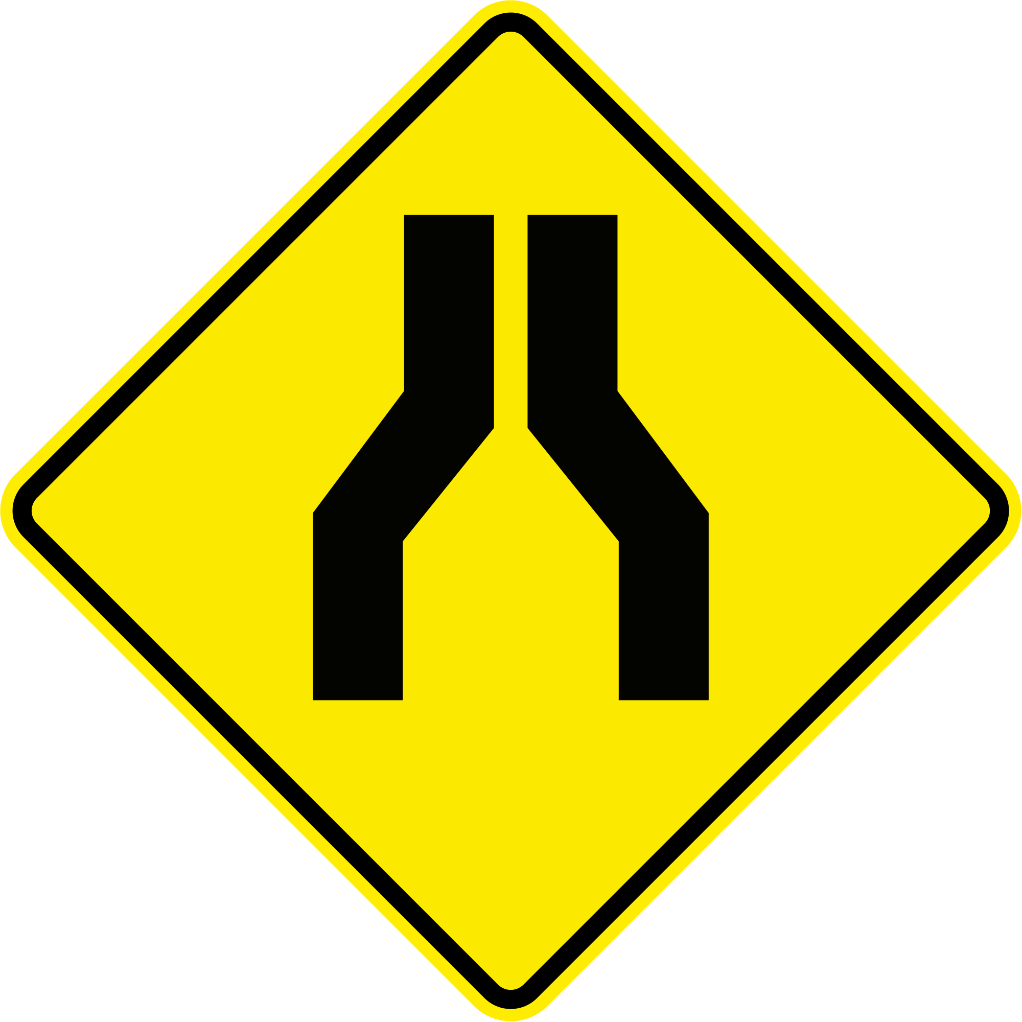 Jamaica Road Sign W3-1 - Symmetrical Road Signs (2000x2000)