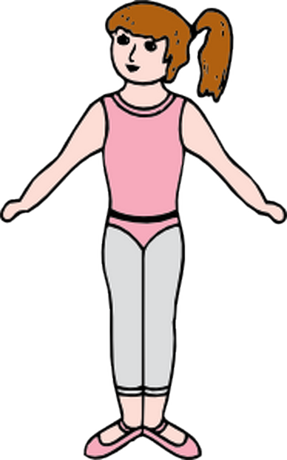 The Human Body - Girl Body Clipart (580x929)