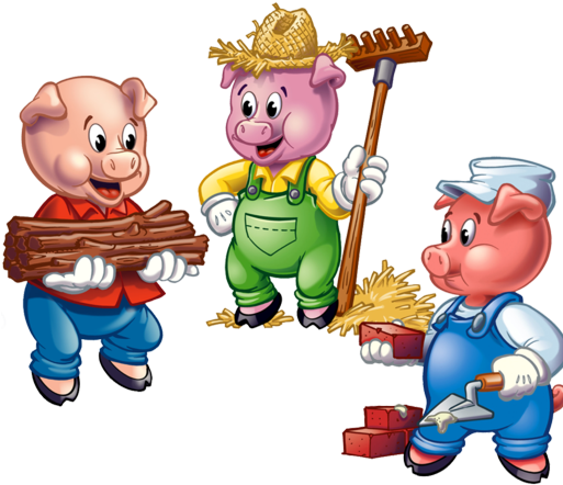 Winter Break Camp - Three Little Pigs Clipart (512x511)