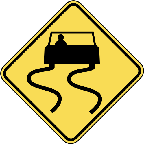 Back To Orion's Us Road Signs - Slippery When Wet Sign (505x512)