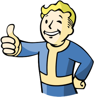 Vault Boy Checking The Size Of A Mushroom - Mad Vault Boy (350x358)