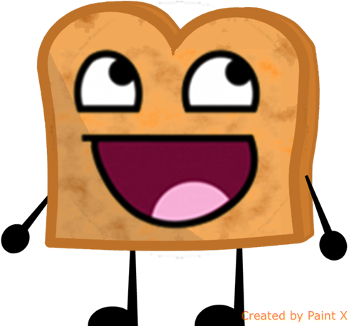 Toast's Epic Face By Thedrksiren On Deviantart - Toast With A Face (500x457)