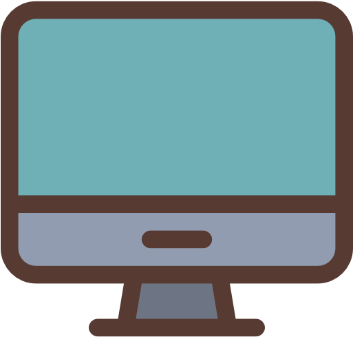 Computer Workstation Workplace Flat Icon Design Vector - Computer Workstation Workplace Flat Icon Design Vector (512x512)