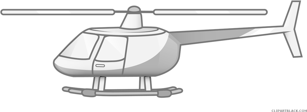 Helicopter Transportation Free Black White Clipart - Helicopter Clipart (1200x516)