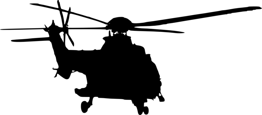 Free Png Helicopter Front View Silhouette Png Images - Helicopter Silhouette (850x375)