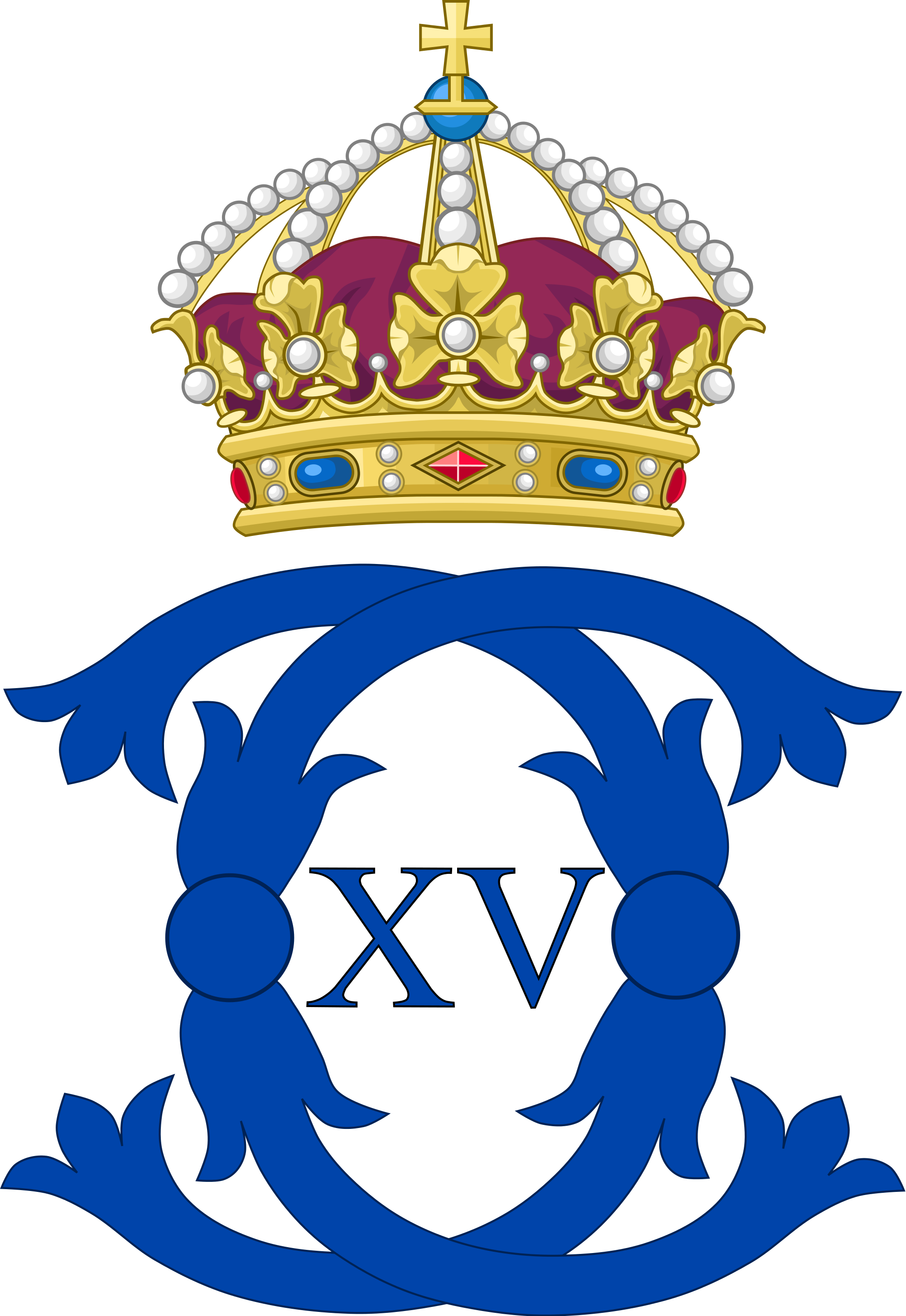 Royal Monogram Of King Charles Xv Of Sweden - Karl Xv Monogram (2000x2905)