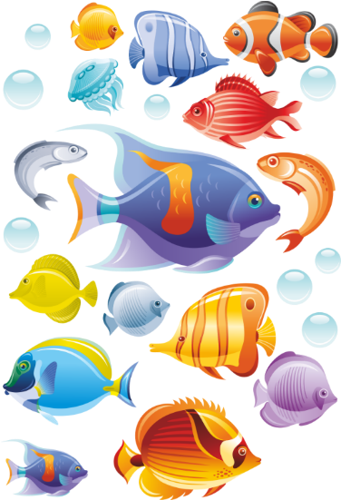 Tropical Fish Window Cling Set - Tagged (550x550)