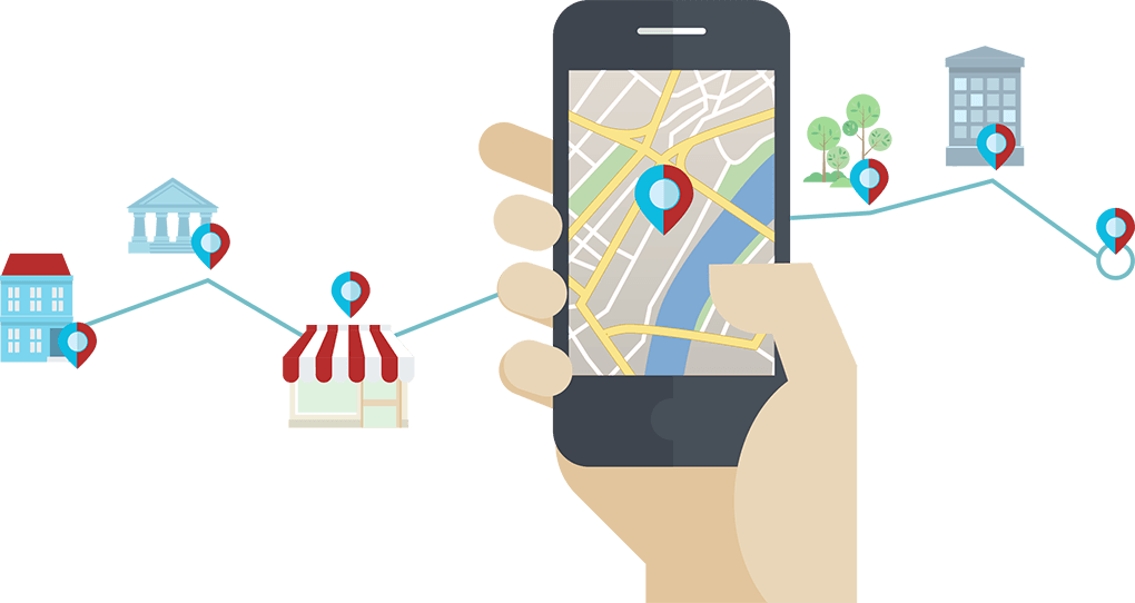 Set Of Flat Design Concepts For Mobile Gps Navi - Search Engine Optimization (1020x542)