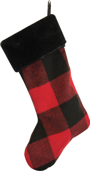 This Fluffy Christmas Stocking Is A Great Way To Package - Debco To9096 Cringleprize Stocking, Black & Red (300x568)