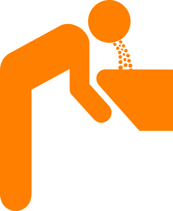 Figure, Vomit, Orange, Human, Silhouette, Nausea, Sink - Bulimia Clipart (593x720)