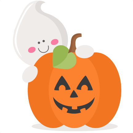 With Pumpkin Svg Scrapbook Cut File Cute Clipart Files - Cartoon Pumpkin And Ghost (432x432)